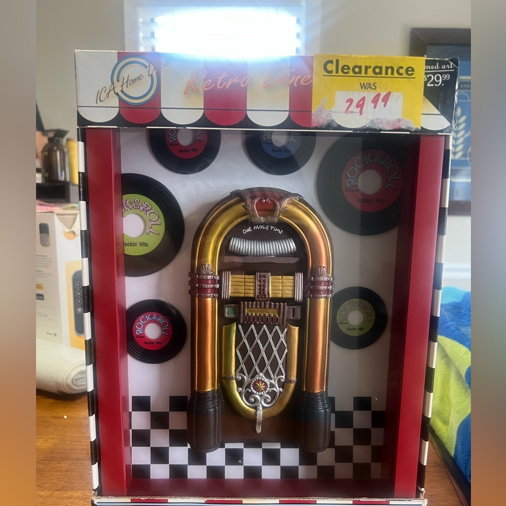 ICA Home Decor Retro Diner Classic Shadow box Jukebox Novelty wall Decor